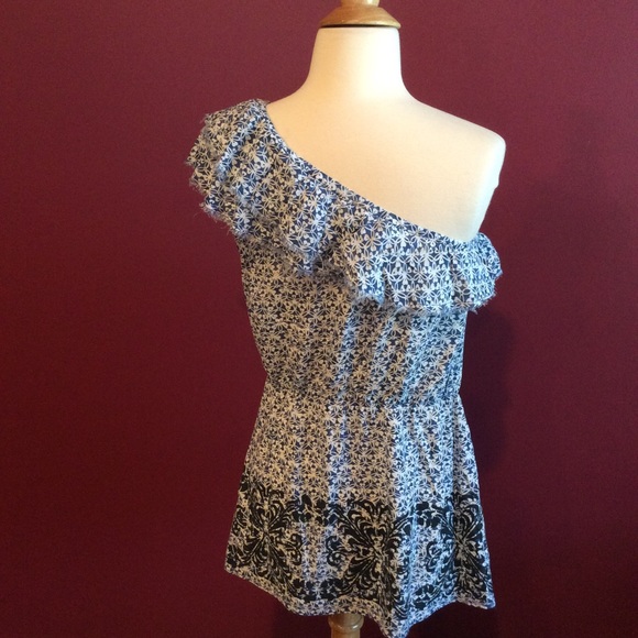 Free people Sz M one shoulder tunic top EUC - Picture 5 of 6